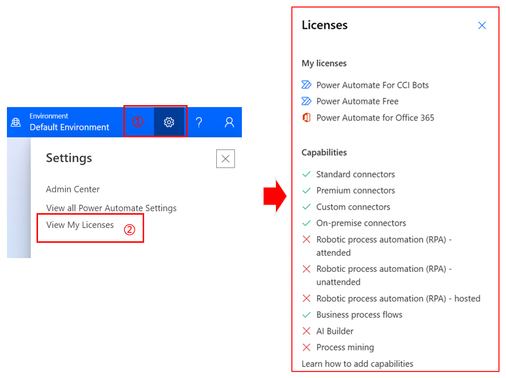 Power Automate Settings