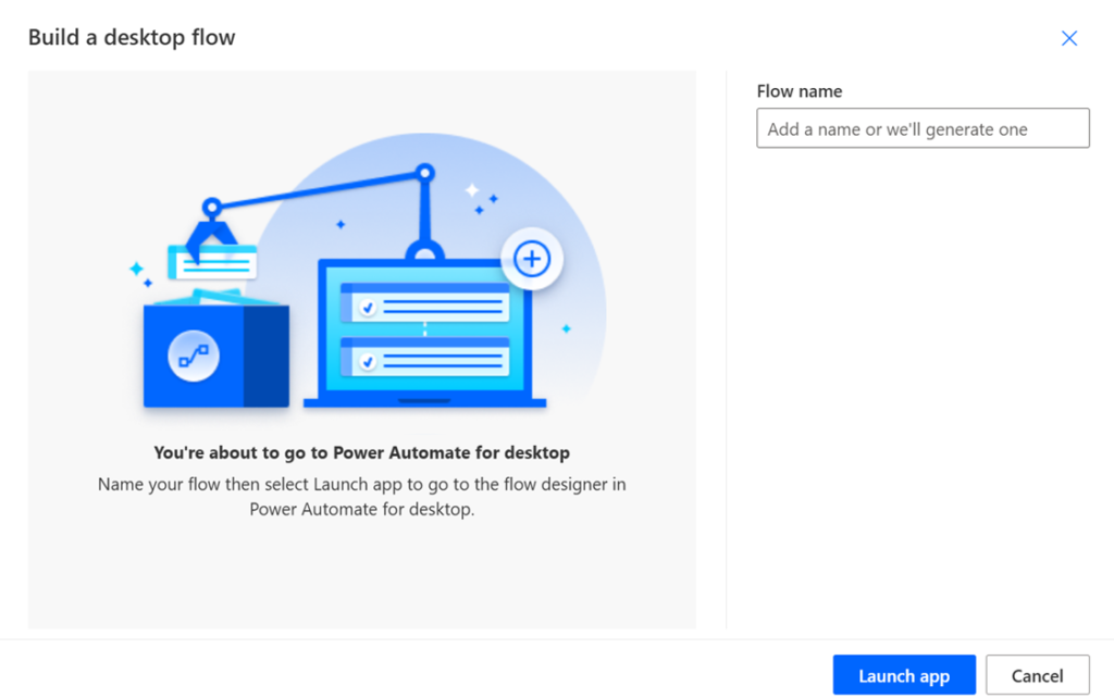 Build a desktop flow