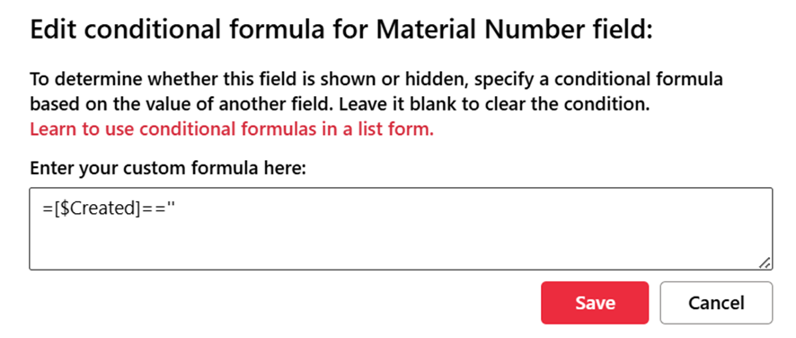 Edit conditional formular